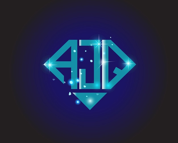 Plantilla de icono de vector de diseño de logotipo moderno inicial AJQ