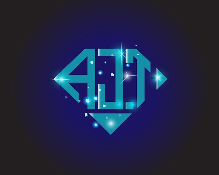 Vector plantilla de icono de vector de diseño de logotipo moderno inicial ajt