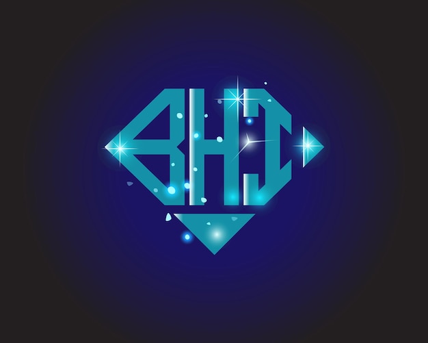 Plantilla de icono de vector de diseño de logotipo moderno inicial BHI