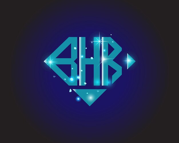 Plantilla de icono de vector de diseño de logotipo moderno inicial BHR
