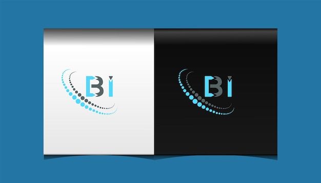 Plantilla de icono de vector de diseño de logotipo moderno inicial de BI