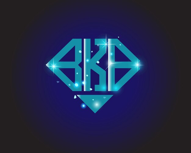 Plantilla de icono de vector de diseño de logotipo moderno inicial de BKB