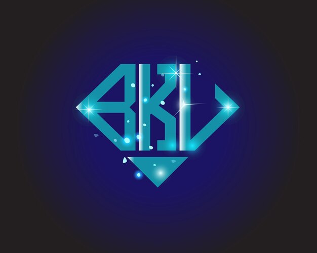 Plantilla de icono de vector de diseño de logotipo moderno inicial BKU