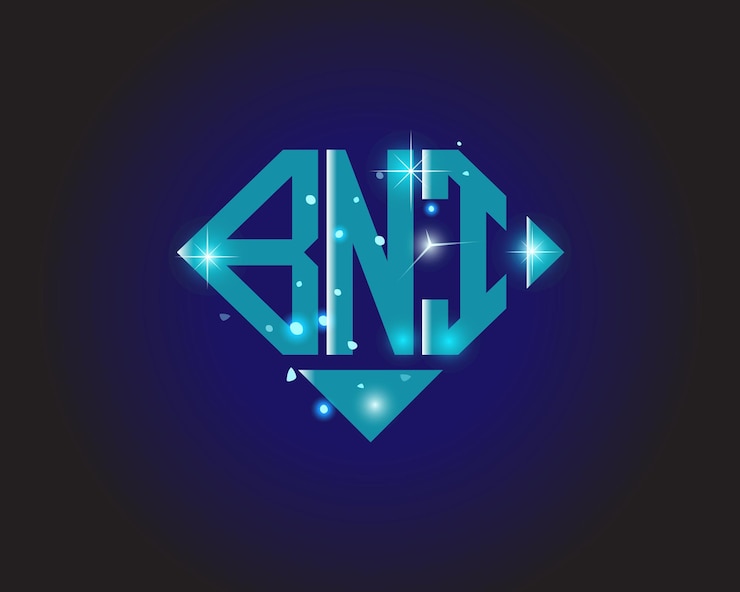 Vector plantilla de icono de vector de diseño de logotipo moderno inicial bni