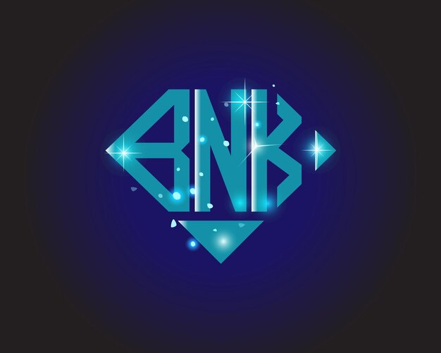 Plantilla de icono de vector de diseño de logotipo moderno inicial BNK