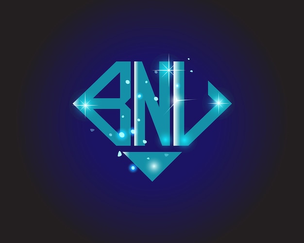 Plantilla de icono de vector de diseño de logotipo moderno inicial BNU
