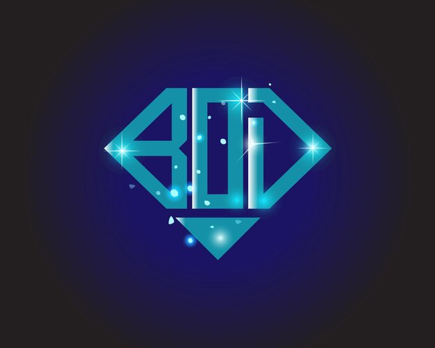 Plantilla de icono de vector de diseño de logotipo moderno inicial de BOD