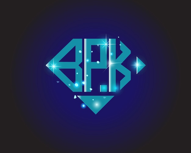 Plantilla de icono de vector de diseño de logotipo moderno inicial de BPK