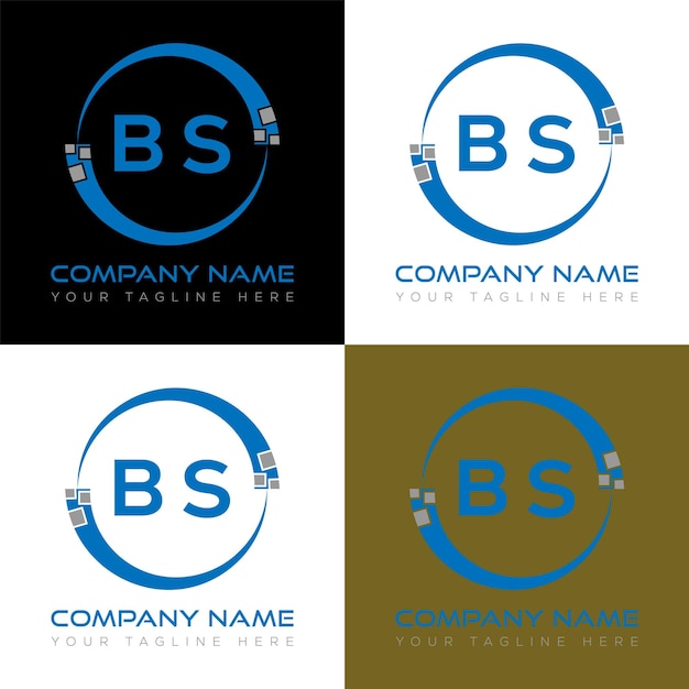 Plantilla de icono de vector de diseño de logotipo moderno inicial BS
