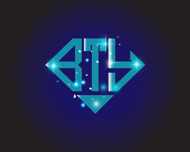 Plantilla de icono de vector de diseño de logotipo moderno inicial bty