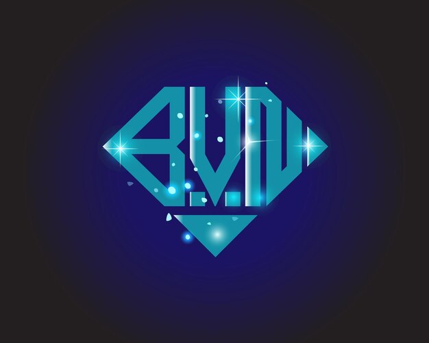 Plantilla de icono de vector de diseño de logotipo moderno inicial BVN