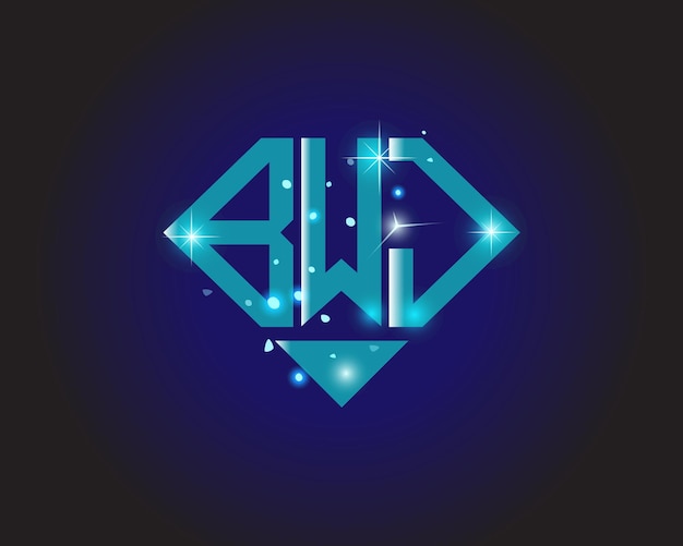 Plantilla de icono de vector de diseño de logotipo moderno inicial BWJ