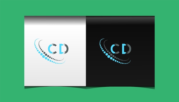 Plantilla de icono de vector de diseño de logotipo moderno inicial de CD