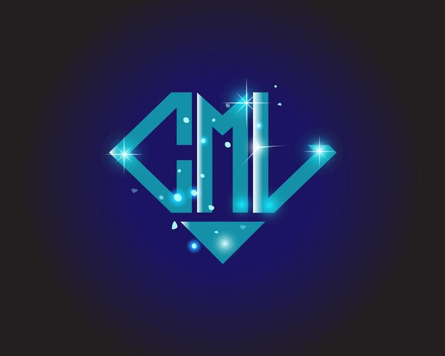 Plantilla de icono de vector de diseño de logotipo moderno inicial CML