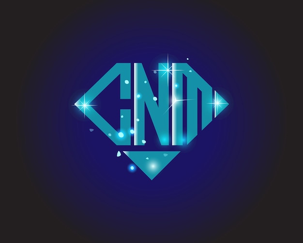 Plantilla de icono de vector de diseño de logotipo moderno inicial CNM