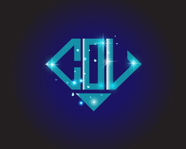 Plantilla de icono de vector de diseño de logotipo moderno inicial de COU