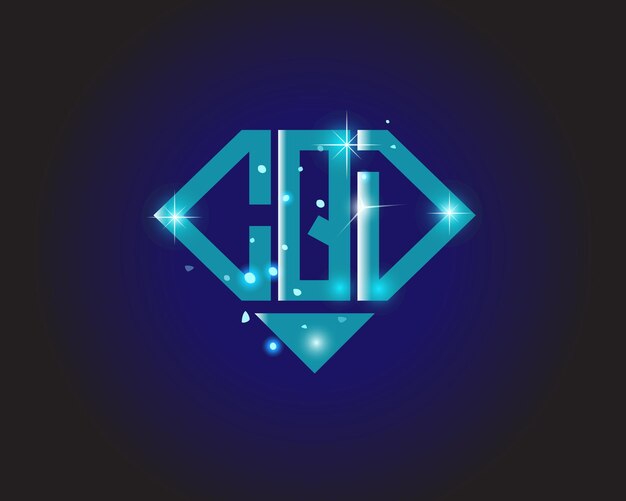 Plantilla de icono de vector de diseño de logotipo moderno inicial CQD