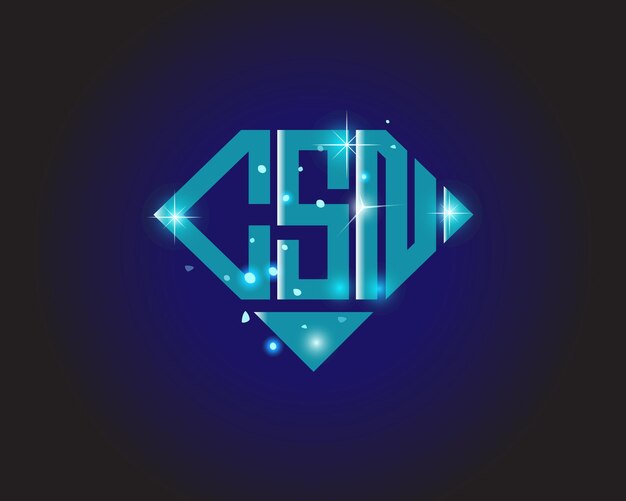 Plantilla de icono de vector de diseño de logotipo moderno inicial CSN