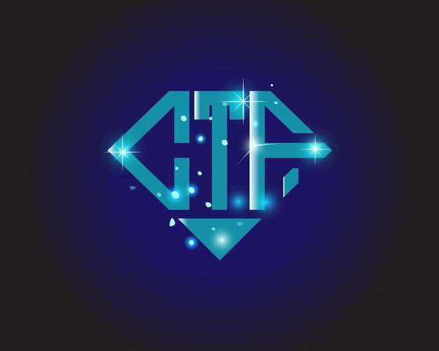 Plantilla de icono de vector de diseño de logotipo moderno inicial CTF
