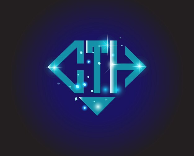 Plantilla de icono de vector de diseño de logotipo moderno inicial de CTH