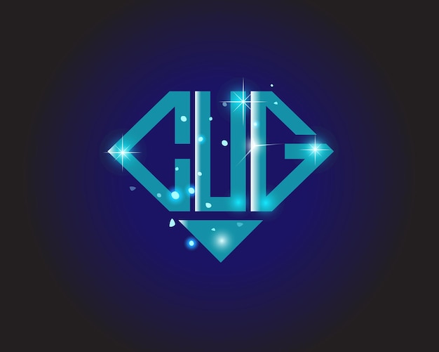 Plantilla de icono de vector de diseño de logotipo moderno inicial CUG