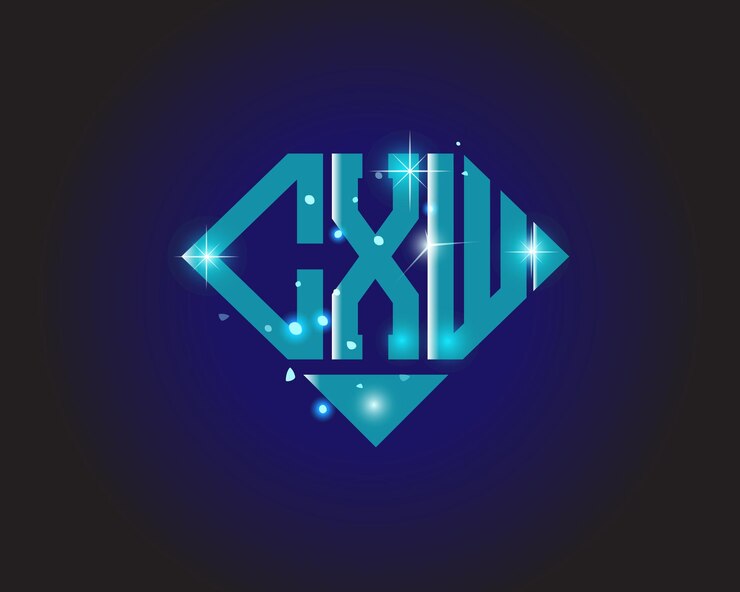 Vector plantilla de icono de vector de diseño de logotipo moderno inicial de cxw