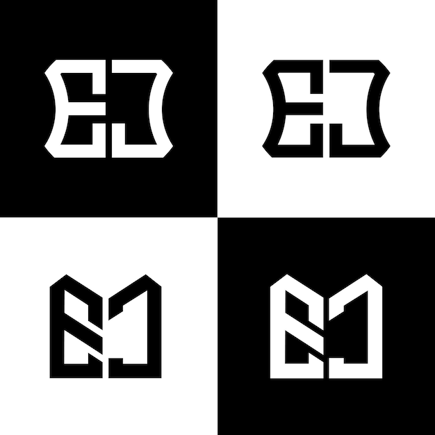 Plantilla de icono de vector de diseño de logotipo moderno inicial EJ