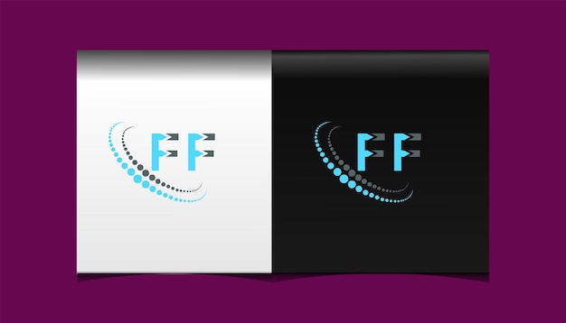 Plantilla de icono de vector de diseño de logotipo moderno inicial ff