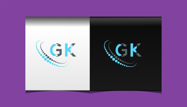 Plantilla de icono de vector de diseño de logotipo moderno inicial gk