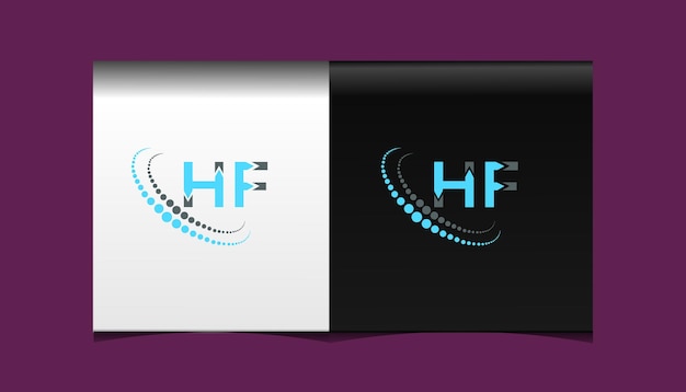 Plantilla de icono de vector de diseño de logotipo moderno inicial hf