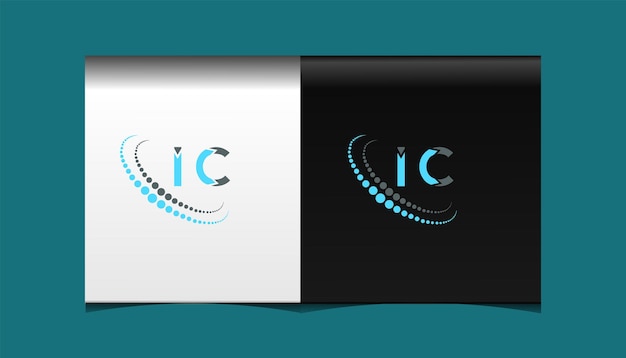 Plantilla de icono de vector de diseño de logotipo moderno inicial IC