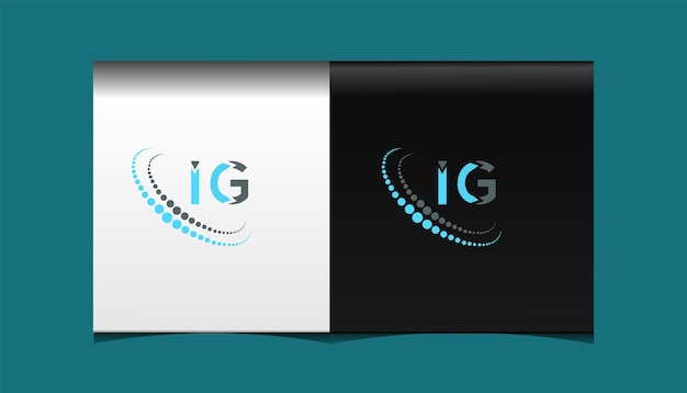 Plantilla de icono de vector de diseño de logotipo moderno inicial IG