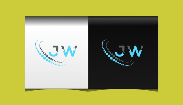 Plantilla de icono de vector de diseño de logotipo moderno inicial JW