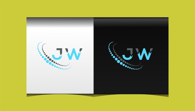 Plantilla de icono de vector de diseño de logotipo moderno inicial jw