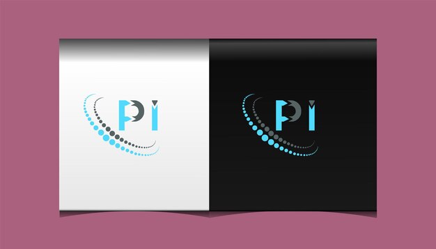 Plantilla de icono de vector de diseño de logotipo moderno inicial de PI