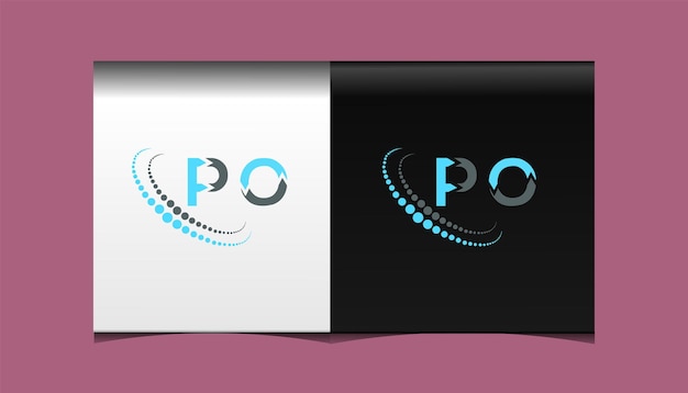 Vector plantilla de icono de vector de diseño de logotipo moderno inicial de po