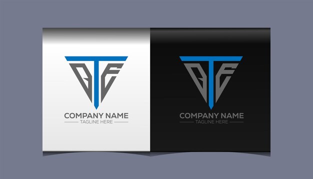 Plantilla de icono de vector de diseño de logotipo moderno inicial QTE