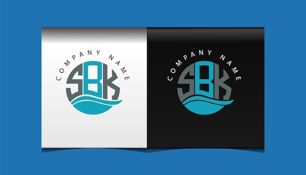 Plantilla de icono de vector de diseño de logotipo moderno inicial de SBK