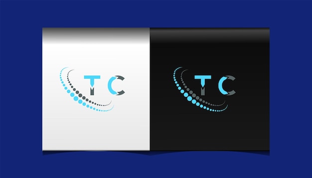 Plantilla de icono de vector de diseño de logotipo moderno inicial de TC