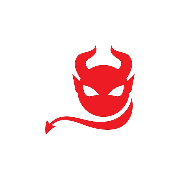 Plantilla de icono de vector de logo de diablo rojo