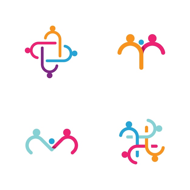 Plantilla de icono de vector de logotipo de atención comunitaria y adopción