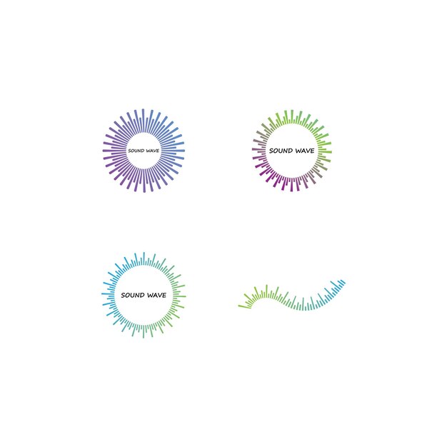 plantilla de icono de vector de logotipo de ilustración de onda de sonido