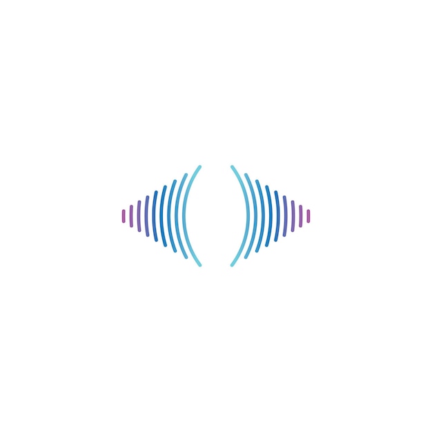 plantilla de icono de vector de logotipo de ilustración de onda de sonido