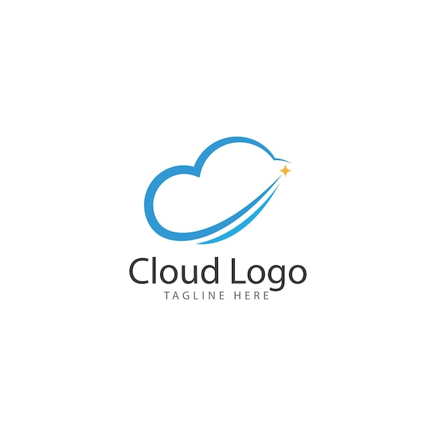 Plantilla de icono de vector de logotipo de nube