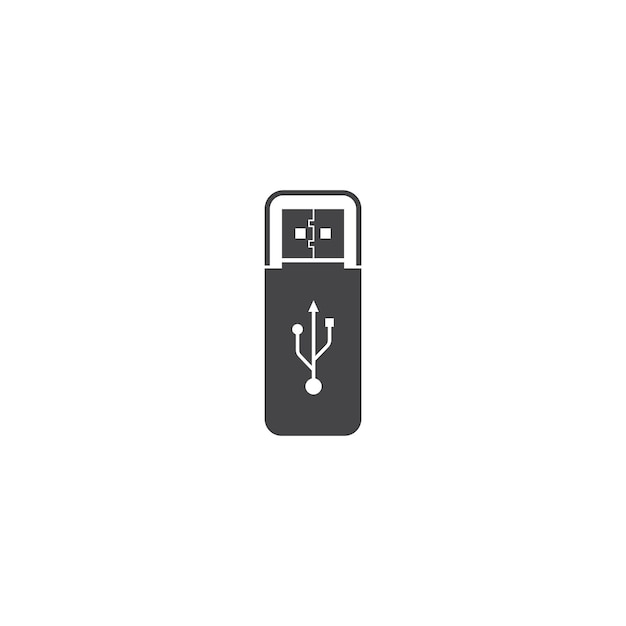 Plantilla de icono de vector de logotipo de unidad flash usb