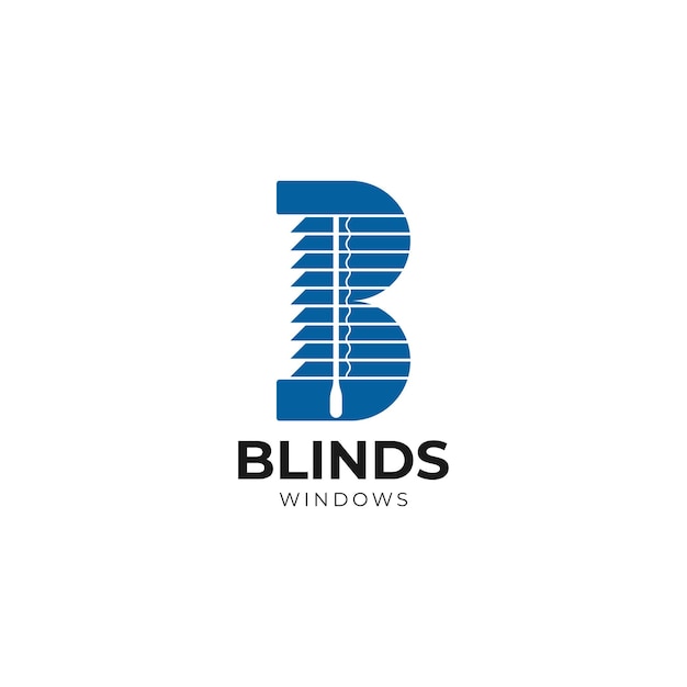 Vector plantilla de icono de vector de logotipo de ventanas de persianas de letra b