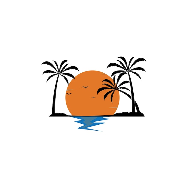 Plantilla de icono de vector de logotipo de verano