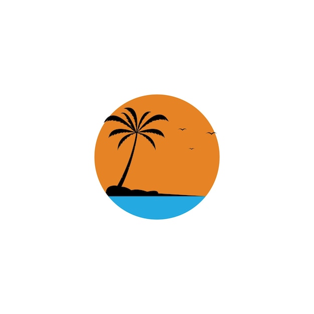 Plantilla de icono de vector de logotipo de verano