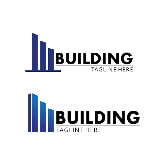 Plantilla de iconos de logotipo de vector de edificios de bienes raíces y viviendas