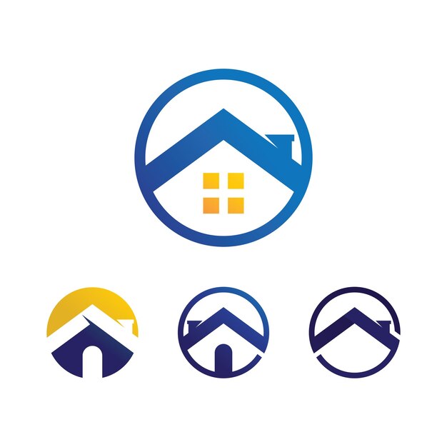 Plantilla de iconos de logotipo de vector de edificios de bienes raíces y viviendas